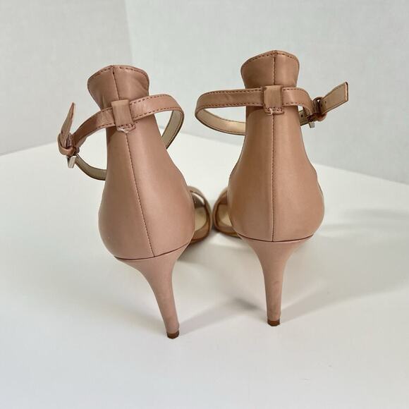 Vince Camuto Court Leather Heels Nude Womens 9 Ankle Strap Stilettos Sandals - Picture 6 of 12